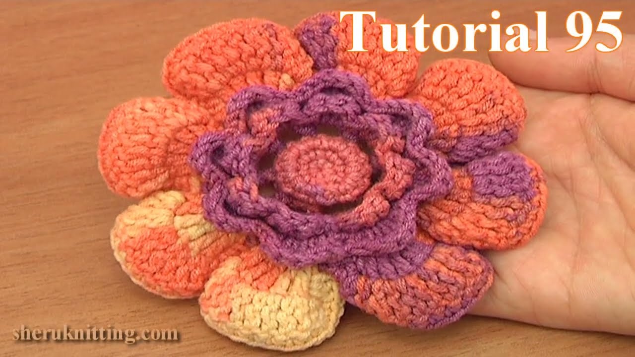 Crochet Flower With Cupped Petals/ Crochet Flower on Headband