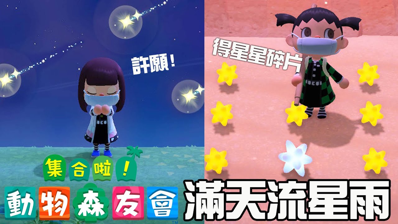 【集合啦!動物森友會】EP6 滿天的流星雨 蒐集200個願望 隔天可以拿到幾個星星碎片呢?[Nyoma遊戲實況]