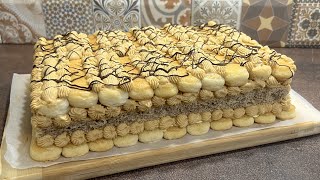 Торта със савоярди и орехов блат Торт с печеньем Савоярди Cake with Savoiardi cookies