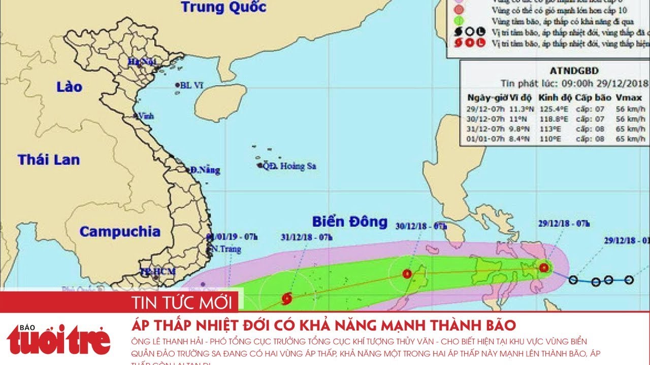 Áp thấp nhiệt đới có khả năng mạnh thành bão - YouTube