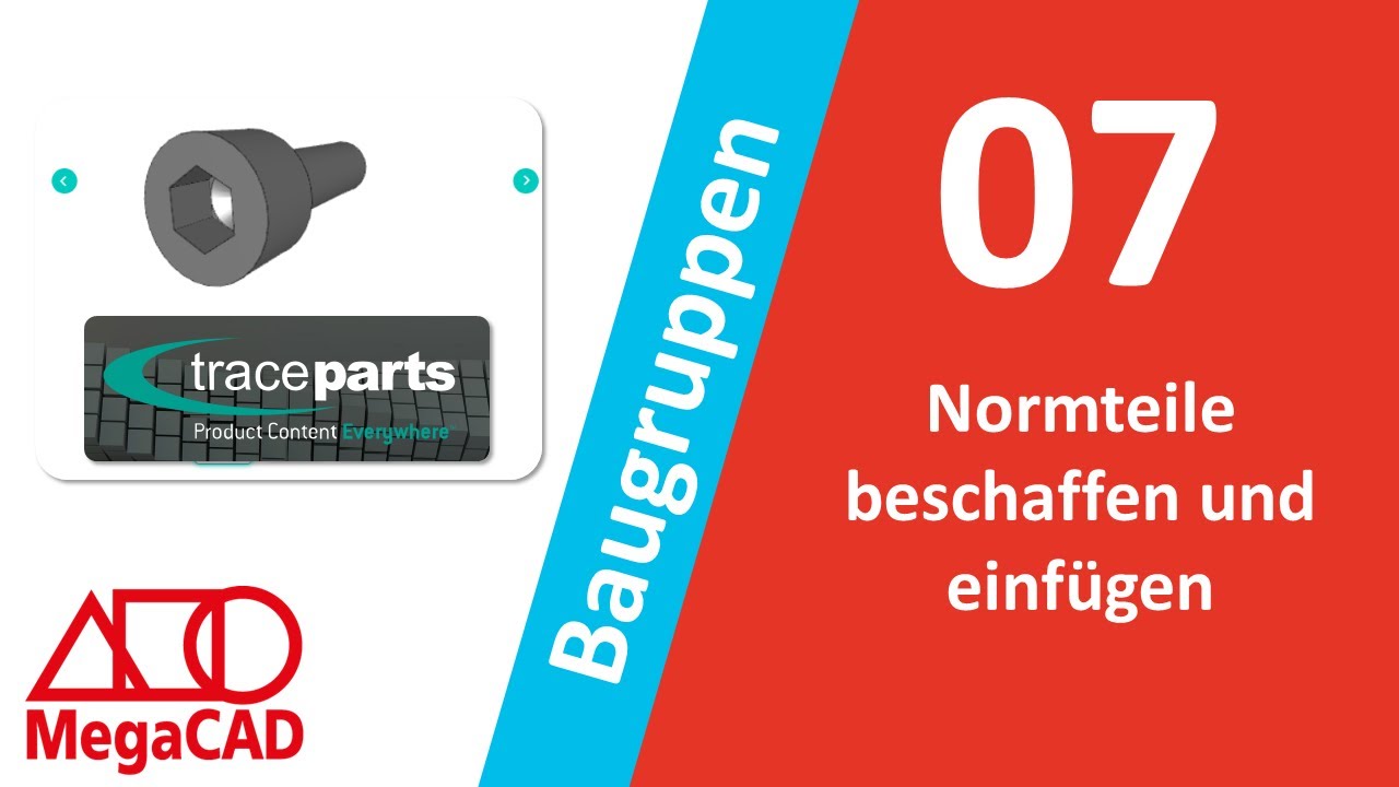 Normteile beschaffen und  einfügen (MegaCAD Beginner Tutorial)