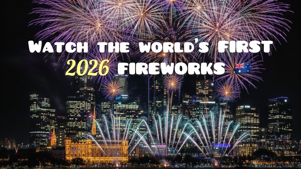 WORLD’S FIRST MAJOR 2026 FIREWORKS 🎆 (Melbourne City Skyline)