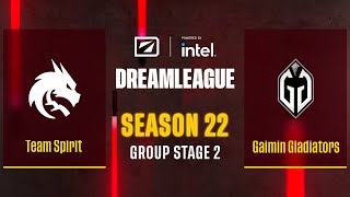 Dota2 - Team Spirit vs Gaimin Gladiators - Game 2 - DreamLeague Season 22 - Group Stage 2