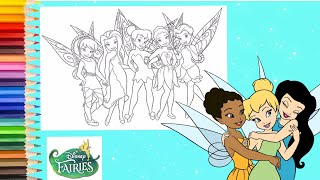 Coloring Disney Fairies Rosetta Iridessa Tinker Belle Fawn & Silvermist - Disney Coloring Pages