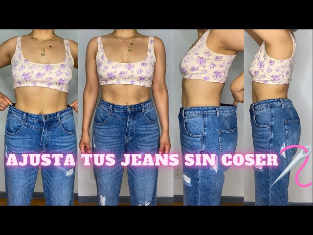 Cómo ajustar jeans de la cintura sin coser 👖✨/ DIY HACKS 