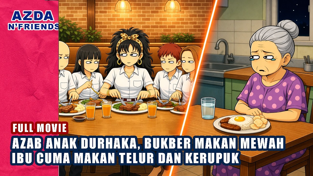 TRAKTIR TEMAN MAKAN MEWAH,  IBU CUMA MAKAN TELUR DAN KERUPUK Full Movie | Azda n friends