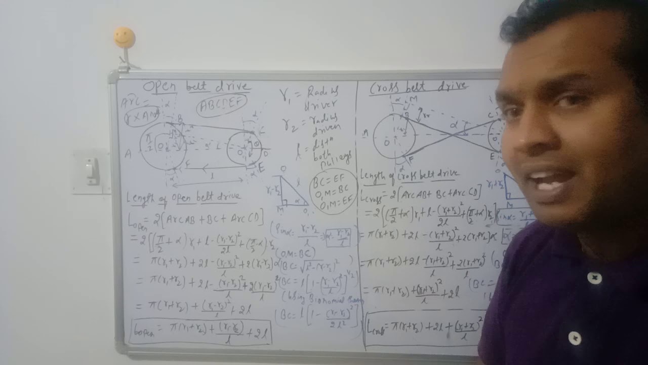 Length of open belt drive and cross belt drive YouTube