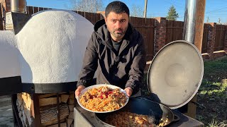 ПРОСТОЙ РЕЦЕПТ РАССЫПЧАТОГО ПЛОВА С ДЕРЕВЕНСКИМ САЛАТОМ! ВКУСНАЯ ЕДА👍