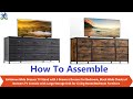 How To Assemble EnHomee 9 Drawers Dresser ,TV Stand with  Black Wide Chests of Drawers ,TV Console