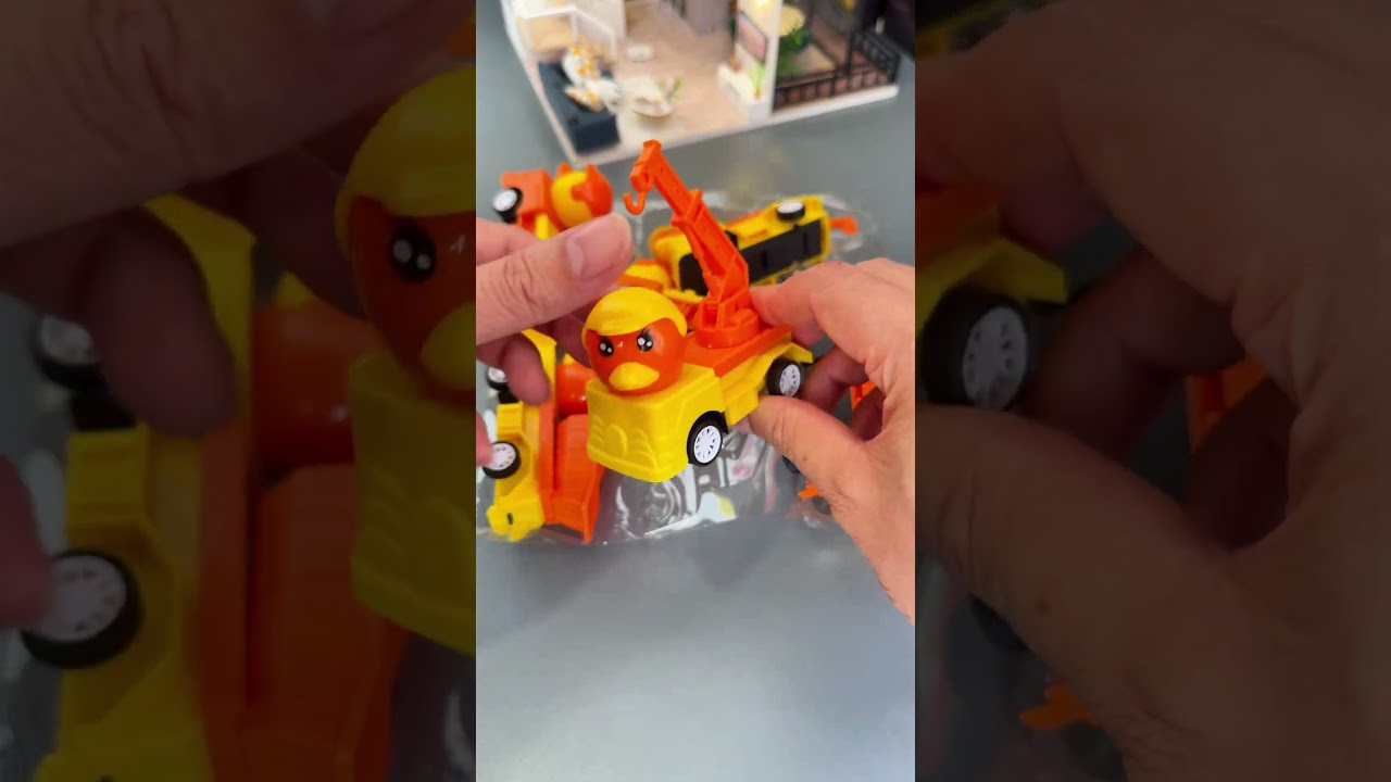 ASMR Satisfying – Duck Head Construction Toy Vehicle Set Unboxing & Review  #shorts  #toys