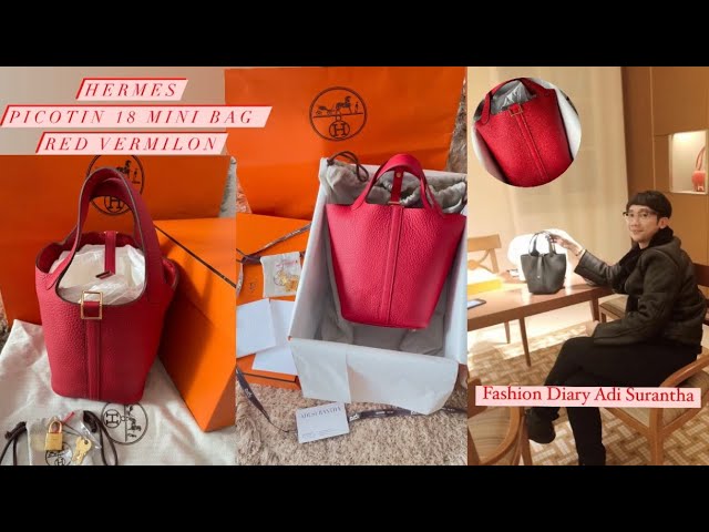 HERMES PICOTIN 18 MINI BAG RED VERMILLON 