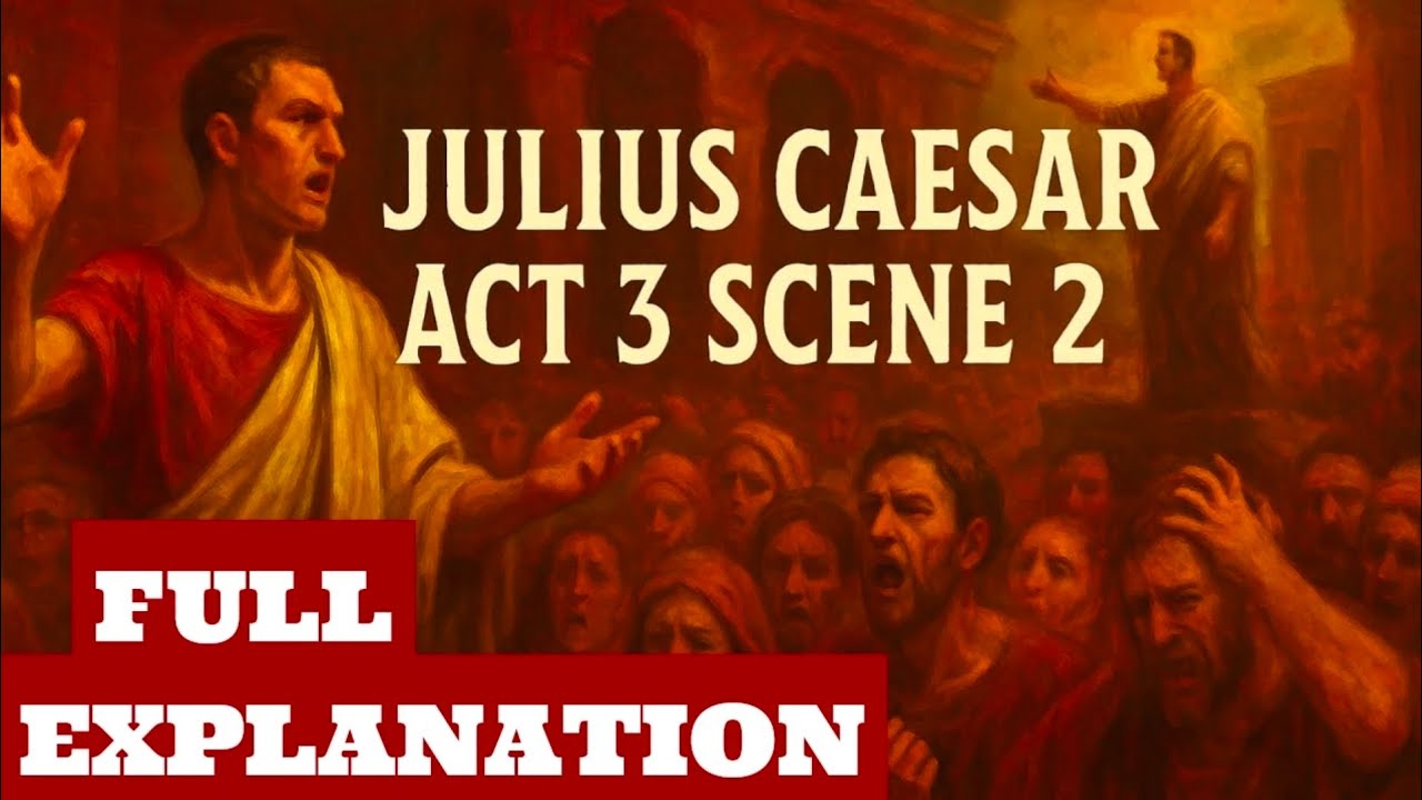 Julius Caesar Act 3 Scene 2 – Full Explanation in Hindi | Brutus vs Antony Speech | ICSE Class 10