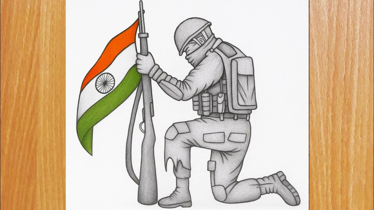 Independence day drawing:15 august drawing/pencil sketch/competition 1st price/ indian army drawing 