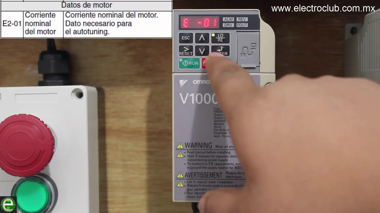 Configuración y Arranque de un VDF Omron V1000 Opción 2) Configuración manual