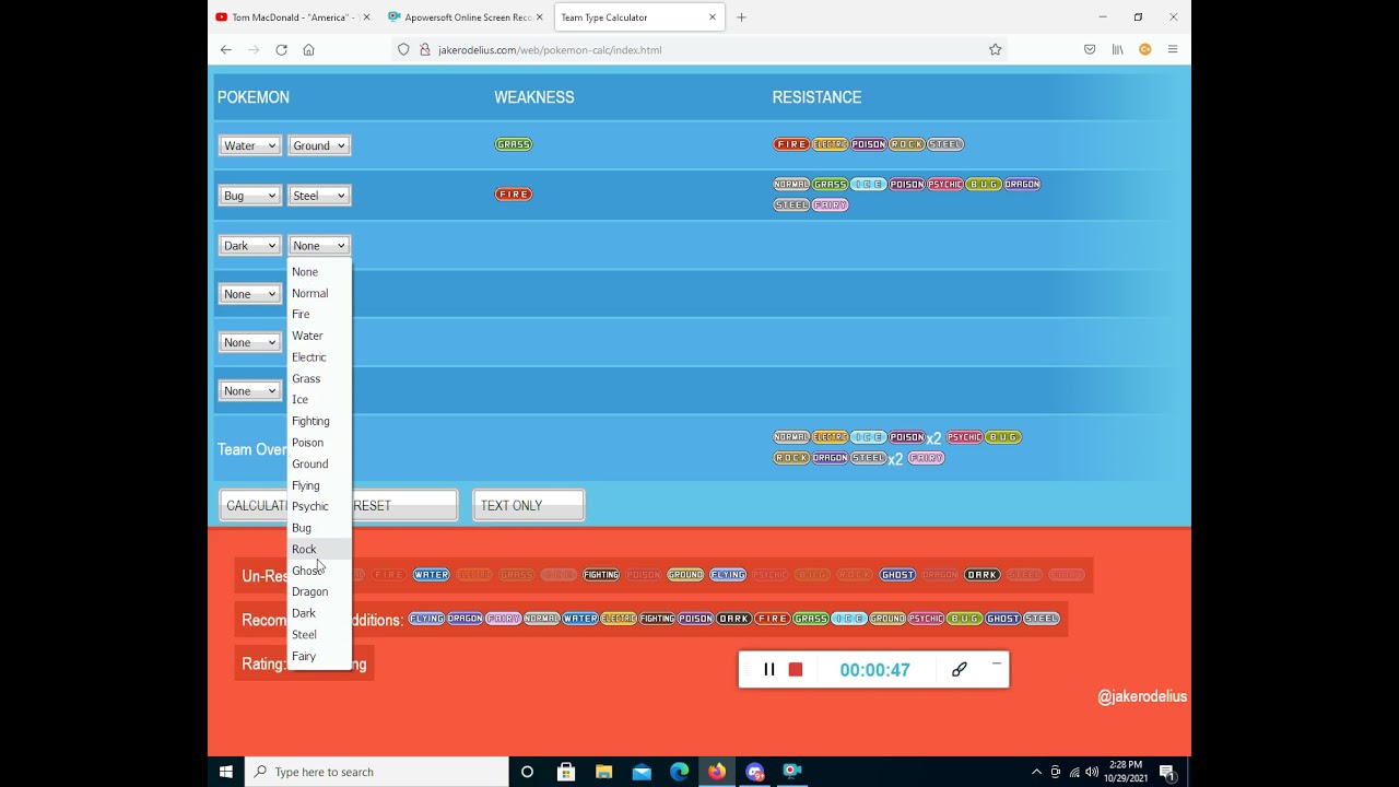 Finding A Pokemon Team Type Calculator - YouTube