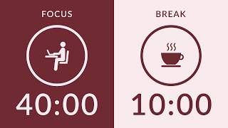 40/10 Pomodoro Timer with Brown Noise 🎧 3-Hour Study with Me for Deep Focus &amp; ADHD ✨