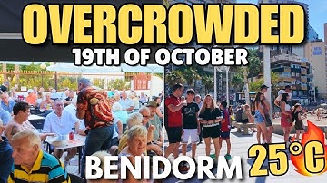 Benidorm - Crowded Levante Beach, Full Bars & Sunday Market! ☀️ (+25°C)