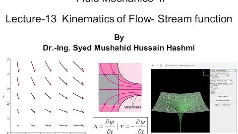 Fluid Mechanics | Lecture 13 | Kinematics of flow | Stream function | Vector field visualization