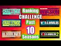 RANKING THE CHALLENGE PAST 10 SEASONS - The Challenge Free Agents to War of the Worlds 2