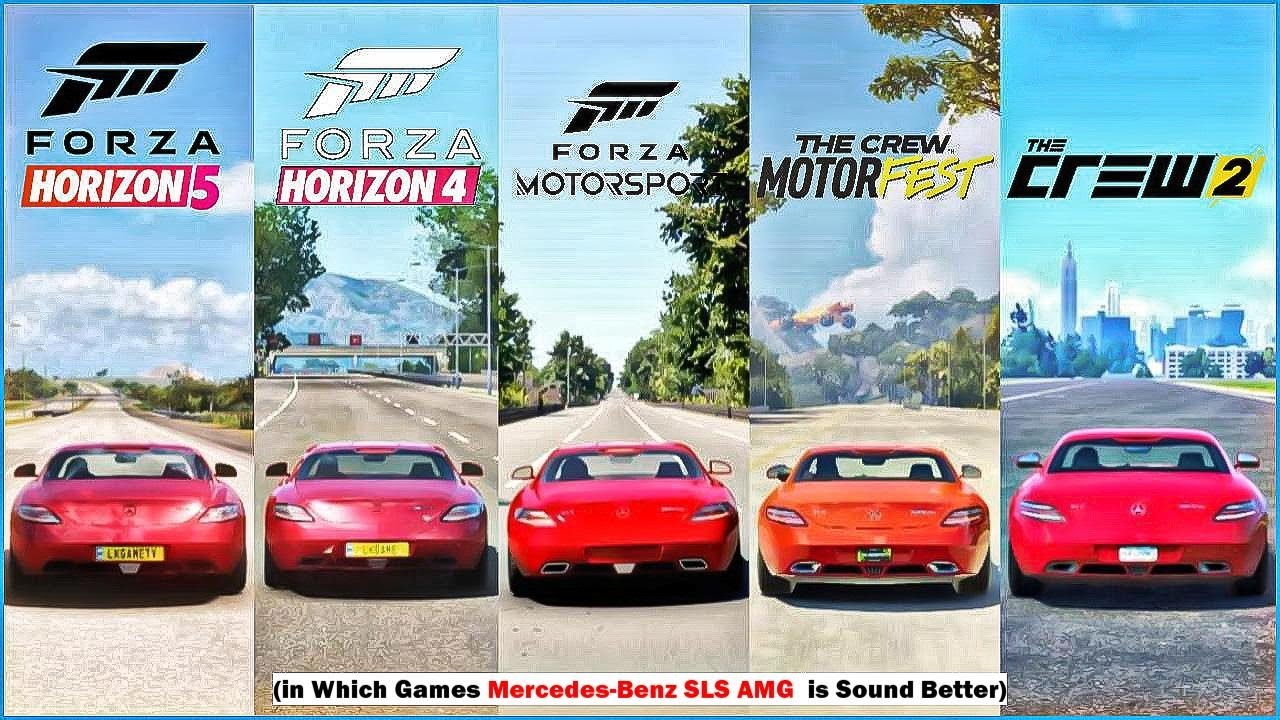 MercedesBenz SLS AMG Top Speed in FH5, FH4, Forza Motorsport 8, The Crew Motorfastest, The Crew