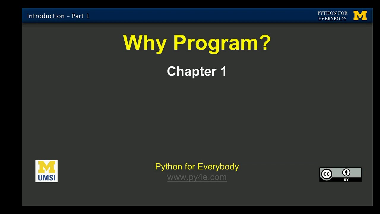 PYTHON FOR EVERYBODY LECTURE 1 - YouTube