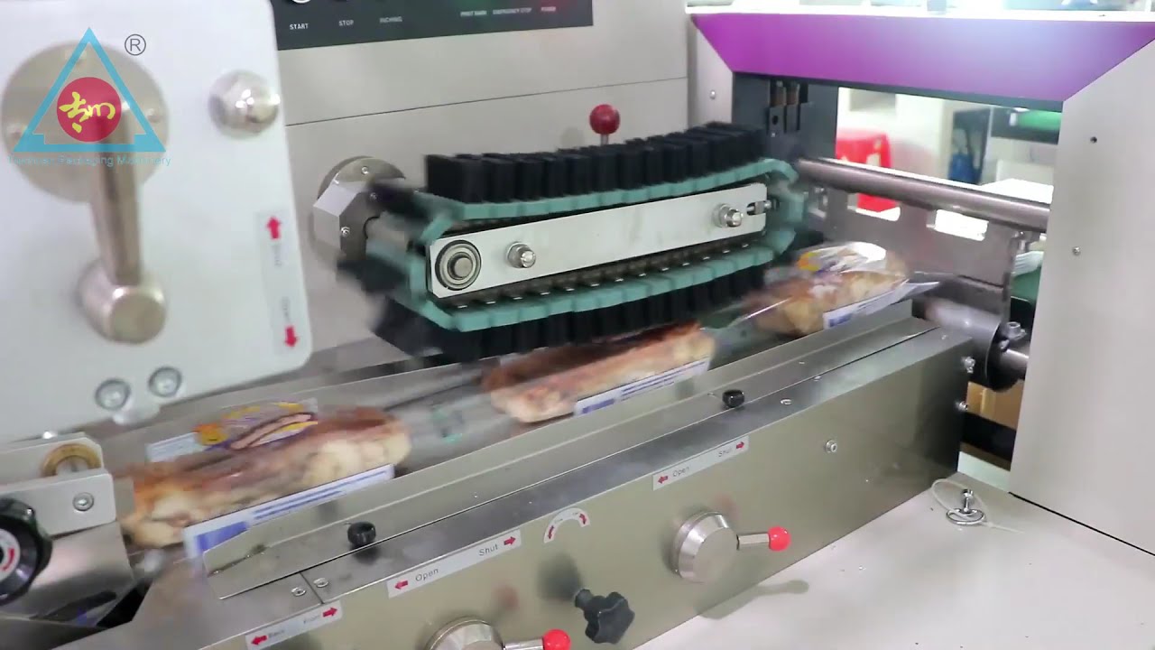 Automatic Bread packing machine Flow pack with nitrogen inflation ...