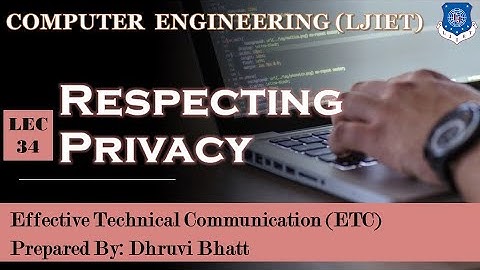 Lec-34_Respecting Privacy | Effective Technical Communication | Computer Engineering