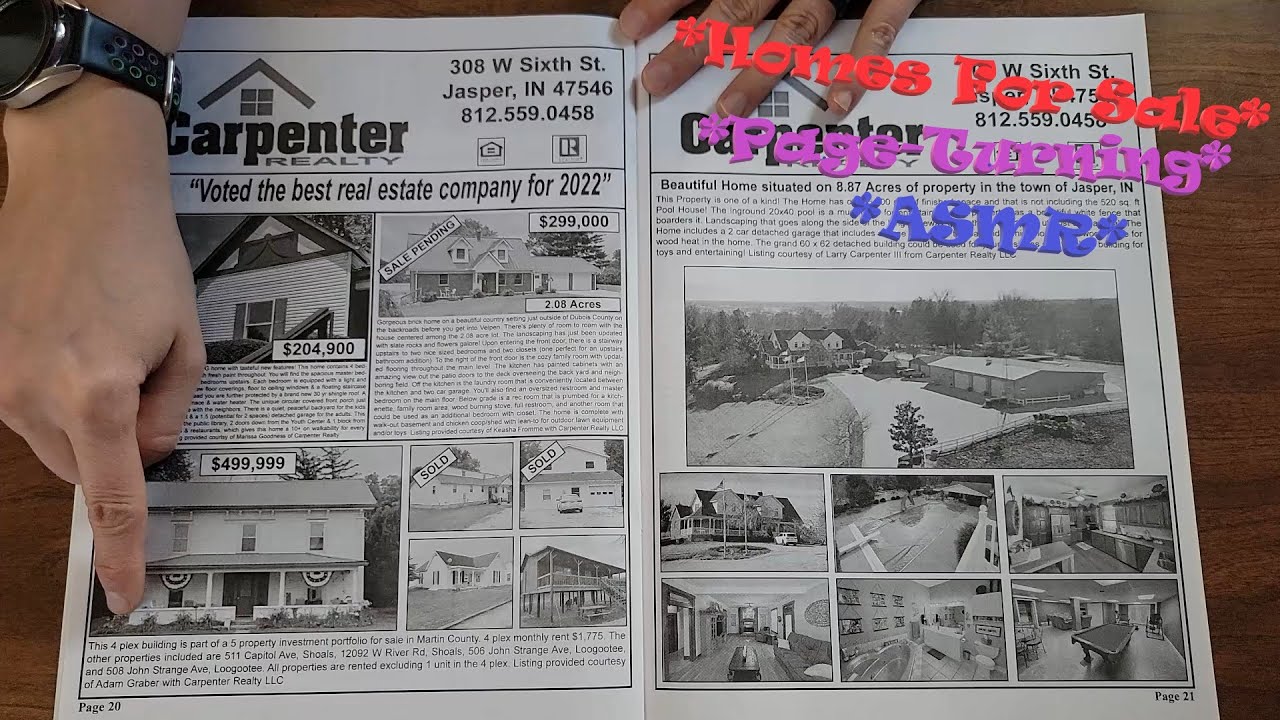 Homes for Sale Catalog October ASMR (Soft-Spoken) *Page Turning, Reading, House Descriptions*