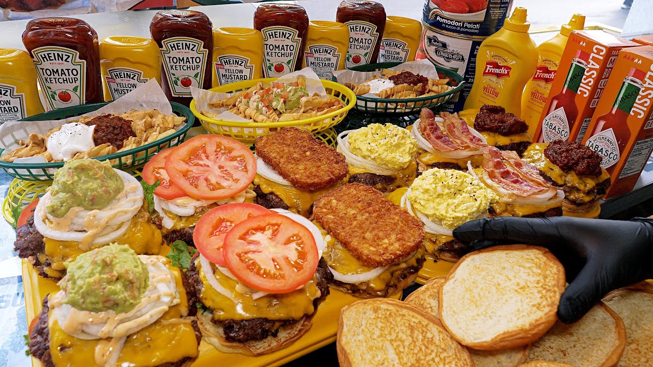 Приготовлено на высококачественной сковороде! Американский чизбургер / Корейская уличная еда