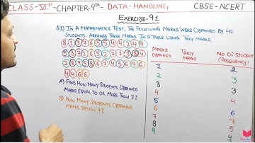 Q1) Ex 9.1 Class 6 Maths Chapter 9 Data Handling | Maths Class 6 CBSE NCERT Apni Classroom By Deepak