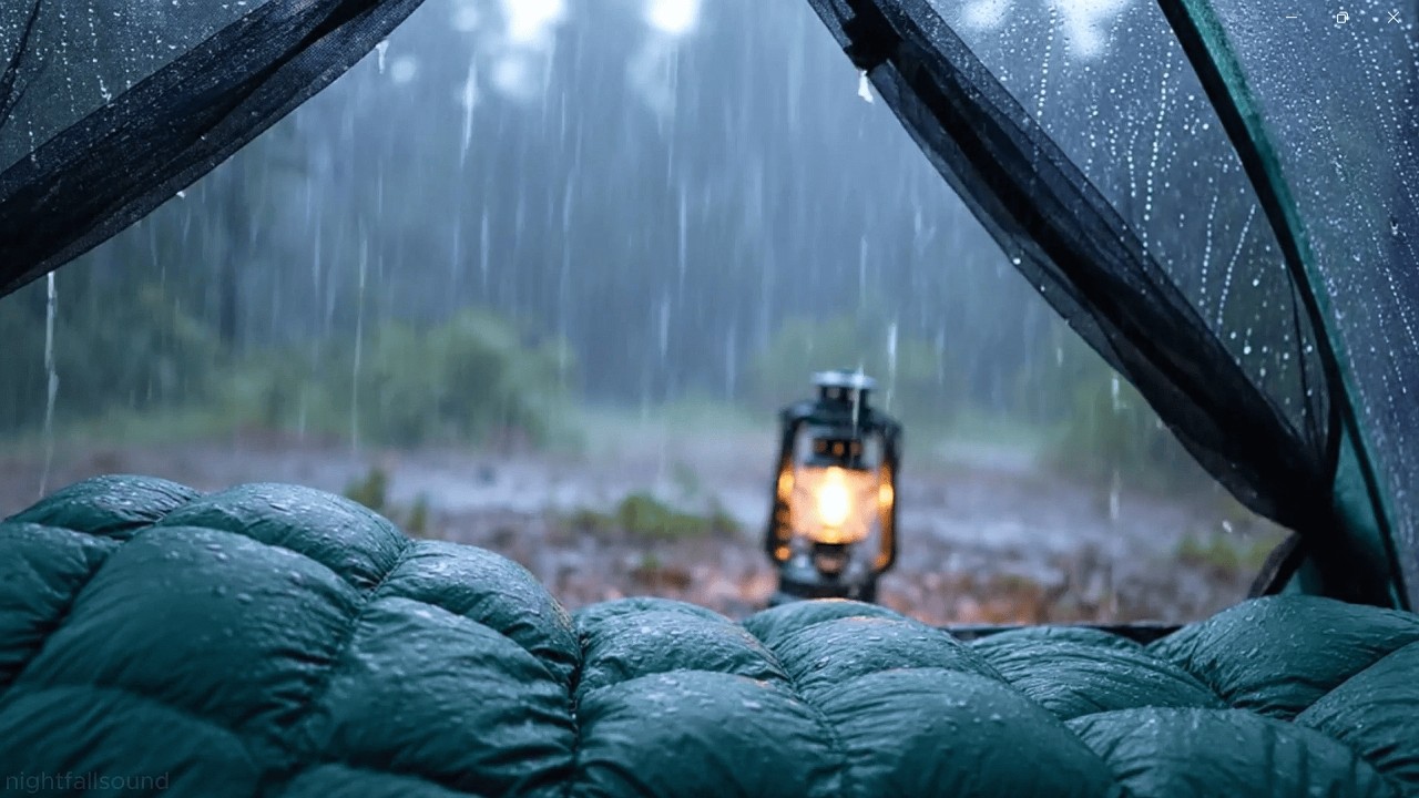 8 Hours Cozy Rain Inside Camping Tent with Warm Lantern Glow | Deep Sleep ASMR Ambience