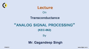 ANALOG SIGNAL PROCESSING LECTURE 10 