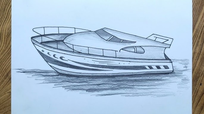 How to Draw a Boat: Speed Boat on Water 