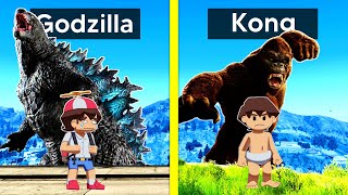 GODZILLA FAMILY VS KONG FAMILY In GTA 5!