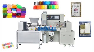Automatic play dough extruding and packing machine