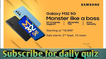 GALAXY M32 5G Quiz  / amazon quiz today / Amazon galaxy m32 5G quiz answer