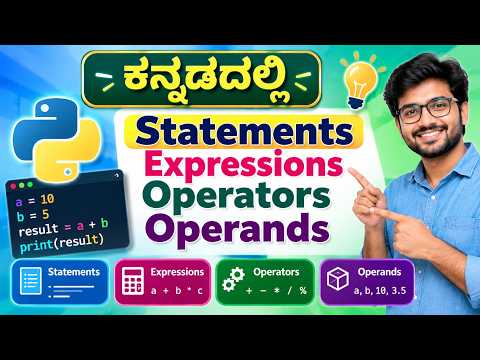 Lesson 06 Statements-Expressions Operators Operands in Python Programming | Learn in Kannada |