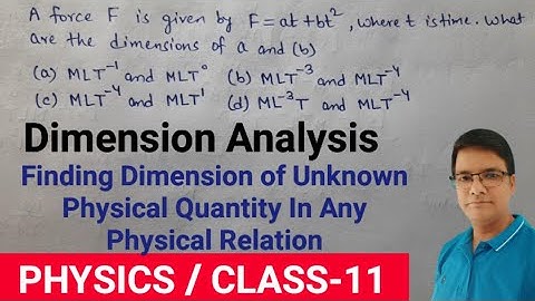 A force F is given by F=at+bt^2,where t is time,what are the dimension of a and b||Dimension Finding