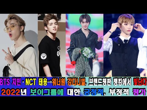 [ENG] BTS 지민·NCT 태용→워너원 강다니엘, 브랜드평판 랭킹에서 빛난다. 2022년 보이그룹에 대한 긍정적, 부정적 평가