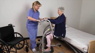 BILD Handicare Quick Move Manual Sit to Stand Patient Transfer Lift with Fold Down Seat