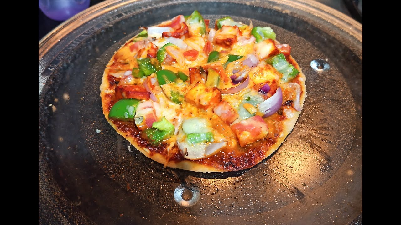 Whole Wheat Paneer Tikka Pizza - Healthy No Maida Paneer Tikka Pizza | Quick Indian Recipes