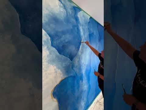 Blue faux finish