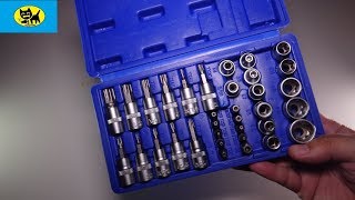 Drive Male Female Torx Star Bit Socket E-Socket Set Handheld Tool - 34 Pcs