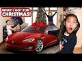 I GOT A TESLA FOR CHRISTMAS!!! Jillian Gets a New Car! Ultimate Gaming PC for Evan!