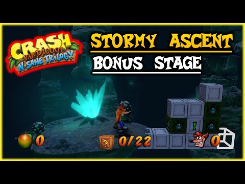 Crash Bandicoot - Stormy Ascent - Bonus Stage Walkthrough (22/22)