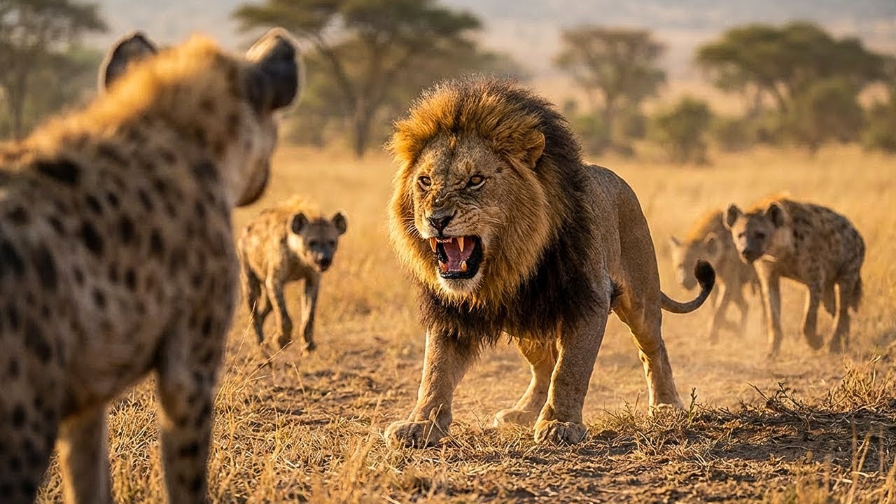 When Hyenas Challenge a Lion's Territory