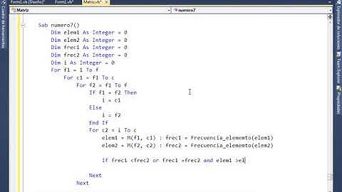 VISUAL BASIC Ejercicio 7 - Practico # 2 Matriz