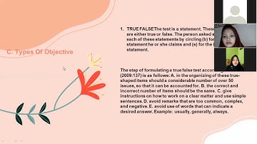 CHARACTERISTICS AND STEPS IN CONSTRUCTING OBJECTIVE TEST TYPES