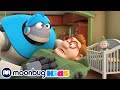 Baby Bob - Subtitles | Arpo the Robot & Baby Daniel | Cartoons for Kids | Moonbug Literacy