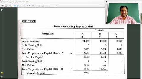 Financial Accounting-I || FYBCOM || SEM -I || Piecemeal Distribution of Cash || Prob No 2 || SPPU ||